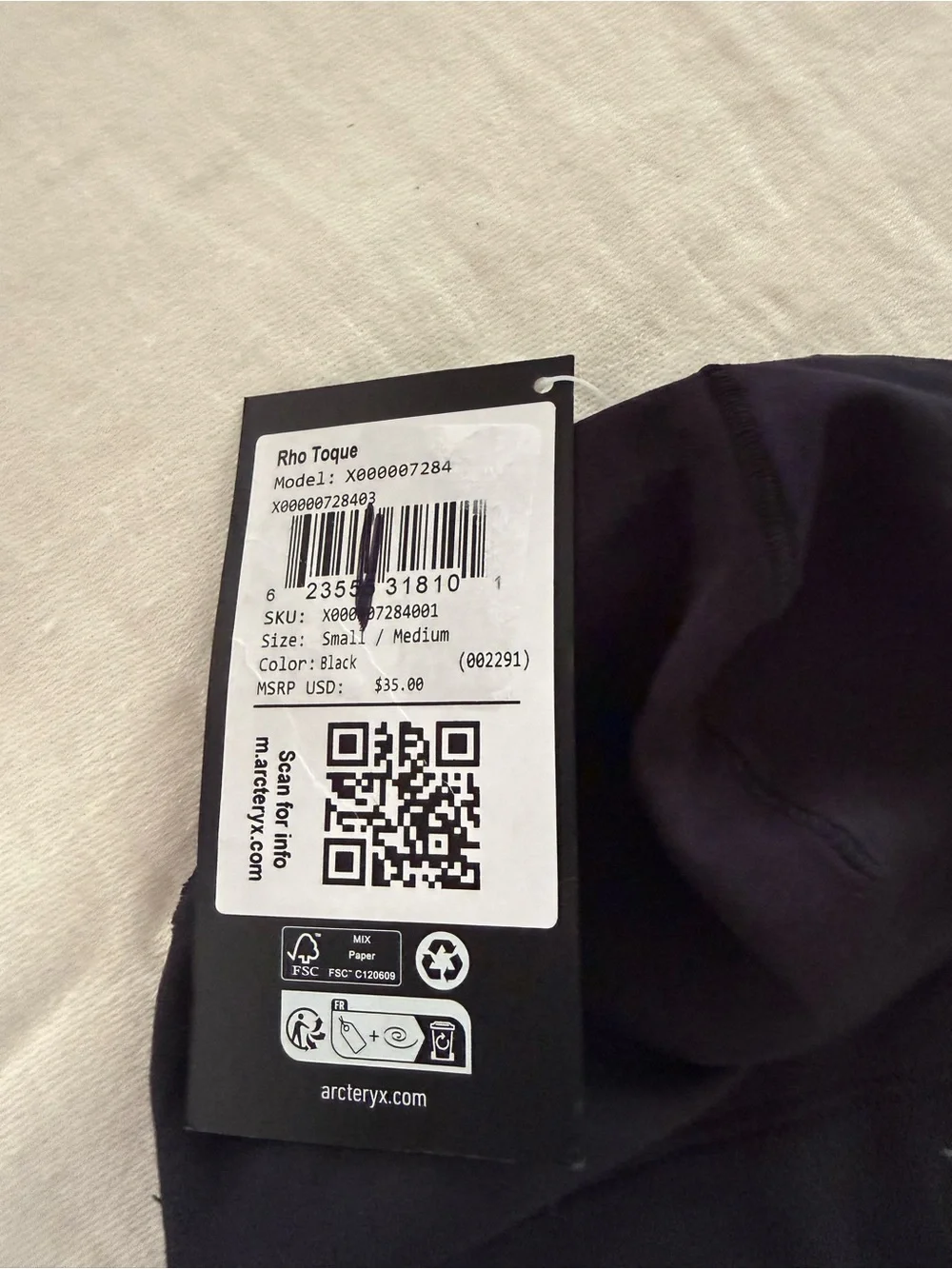 Arc'teryx unisex Rho Toque hat headwear - Picture 8 of 8